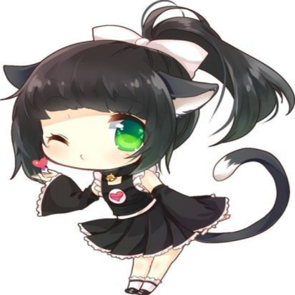 Black cat girl chibi Roblox decal