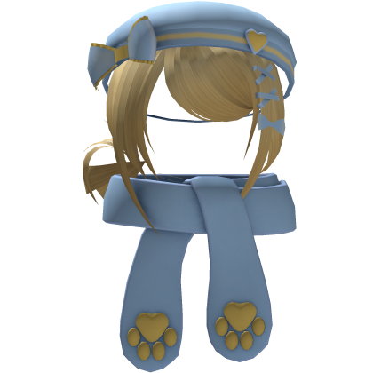 Shoujo Low Side Bun Blonde Hair W/ Beanie Scarf 