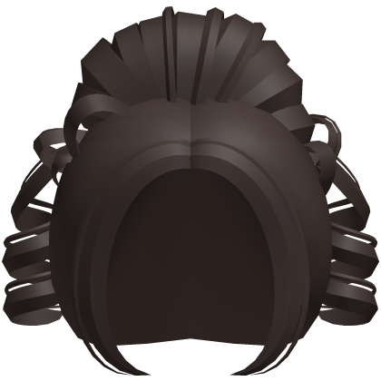 ♡ kawaii high dark brown bun w curls Roblox item
