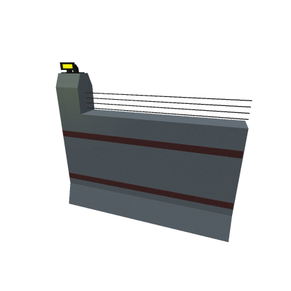 Modular Basic Fence with Barbed Wire and Lights 2