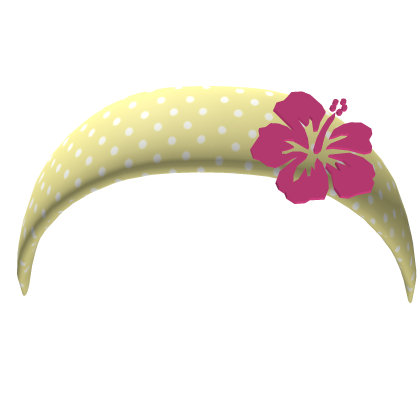 Yellow Polka Dot Gyaru Summer Hibiscus Headband Roblox item