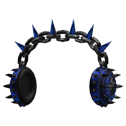 Blue and Black Spikey Headphones
