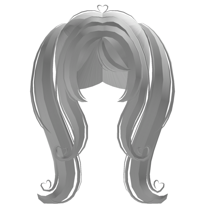 ♡ : kawaii long white high pigtails w hearts