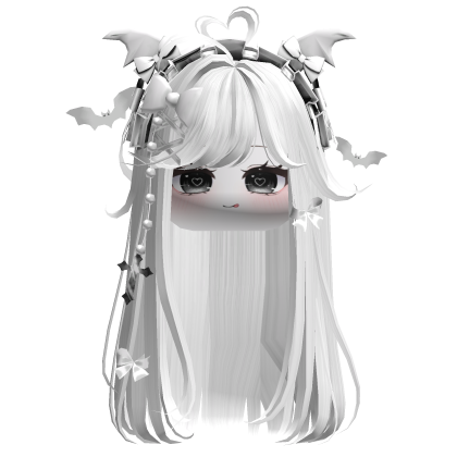 Vamp Straight  Hair w/Headband (White)