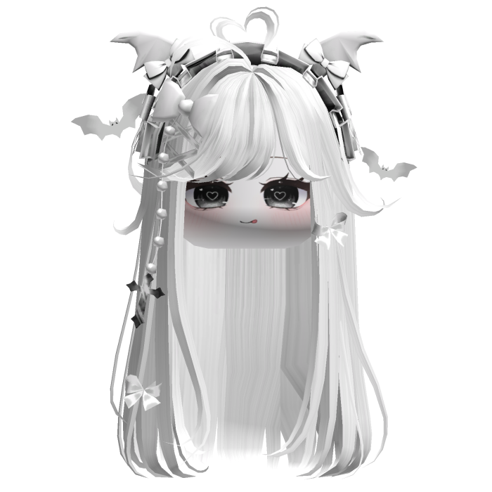 Vamp Straight  Hair w/Headband (White)