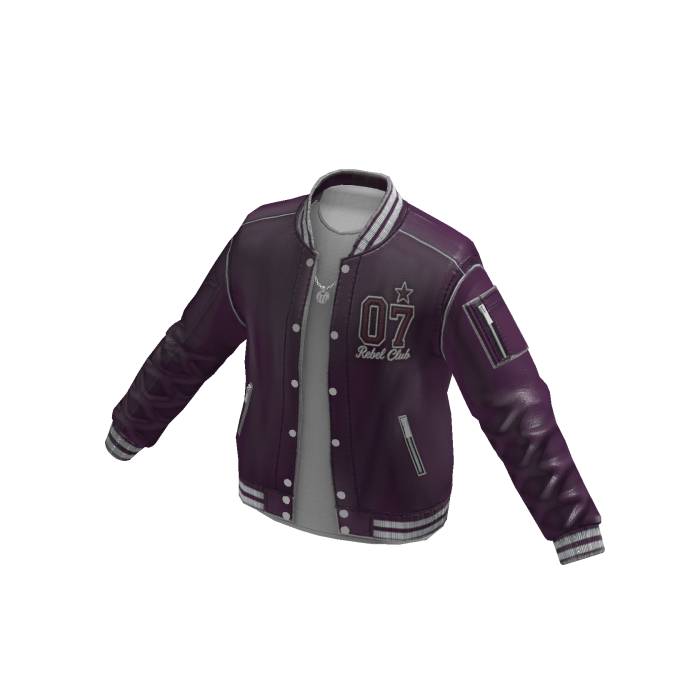 Varsity Letterman Jacket w/ Patch (Purple)
