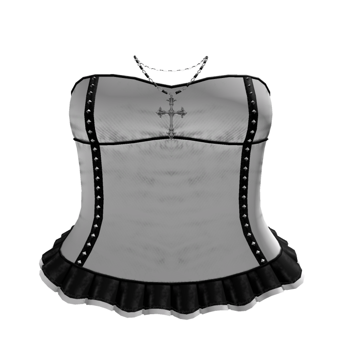 Eternal Corset Dress With Chain - White and Black
