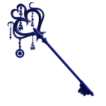 Blue Sapphire Heart Key