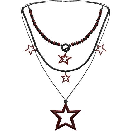 Y2K Star Necklace (Black and Red)