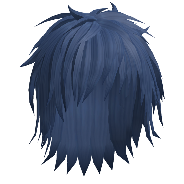 Dark Blue Light Messy Anime Moe Hair 35.