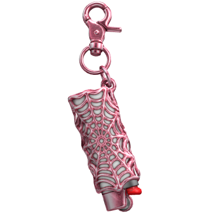 Pink Spiderweb Lighter Keychain