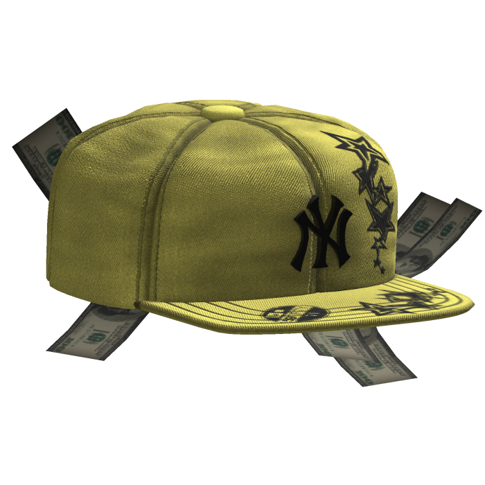 Sideswept Fitted Yellow Money Cap