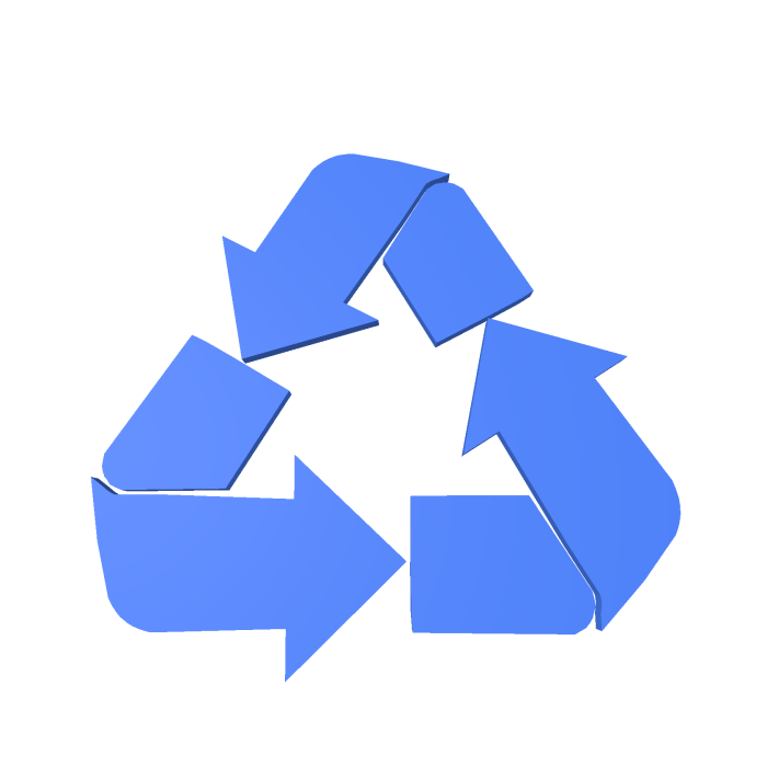 Blue Recycle symbol halo || frutigero areo ||