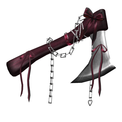 Goth Ribbon Chained Axe In Cherry L