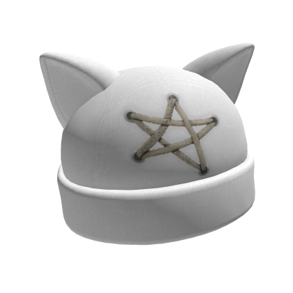White pentagram cat beanie