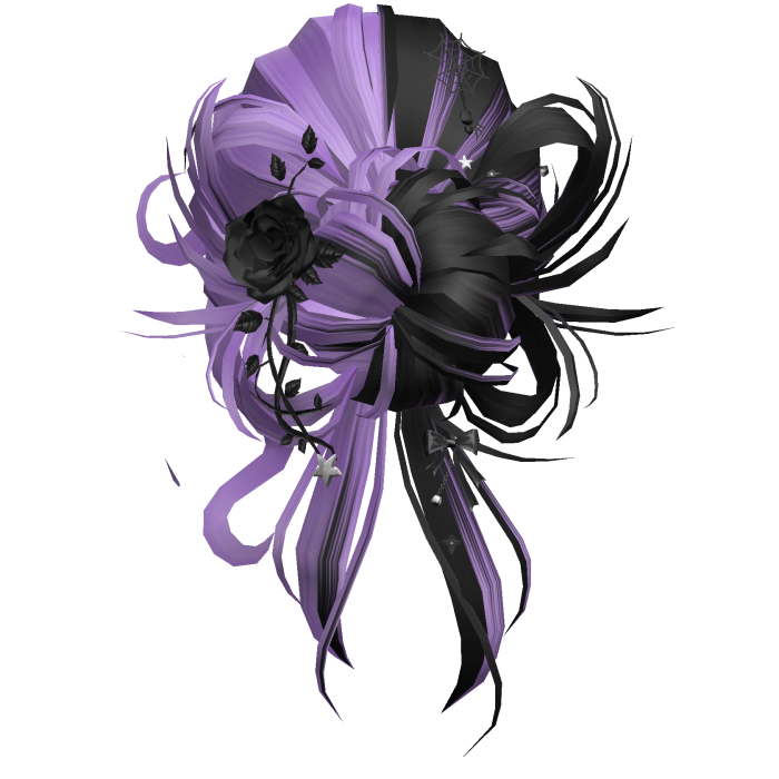 Gothic Messy Rose Thorn Bun (Purple&Black)