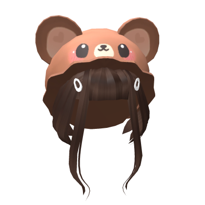 Brown Bear Hair Girl Beanie Roblox item