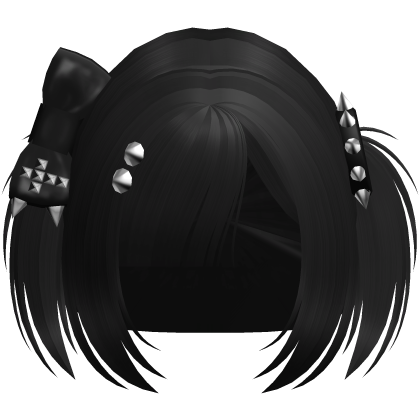 Emo Black Vkei Baby Pigtails /w Bow Roblox item