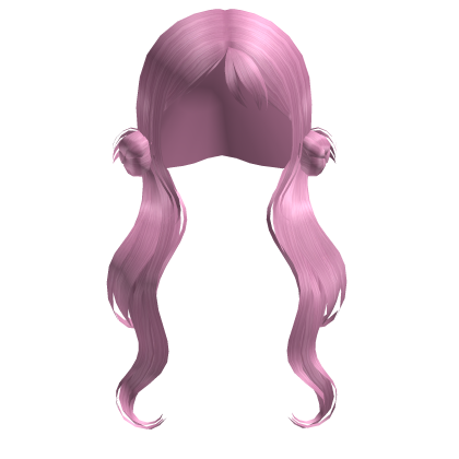 Silver Pink Low Bun Twintails Roblox item