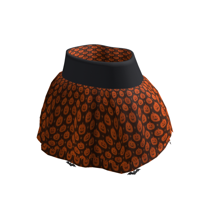 Orange Bat Halloween Skirt