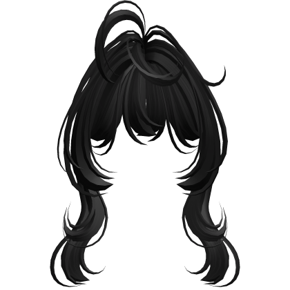 Anime Stylish Messy Girl Bangs (Black) Roblox item