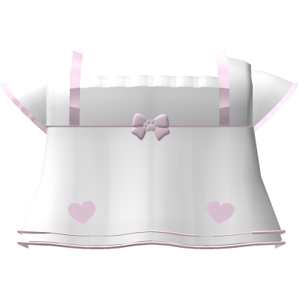 ♡ kawaii pink paw bow on flowy white short top