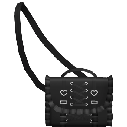 kawaii ruffled black letter waist bag 3.0 Roblox item