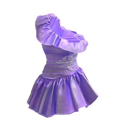 ✨ Ruffle One Shoulder Purple Dress | Roblox Item - Rolimon's