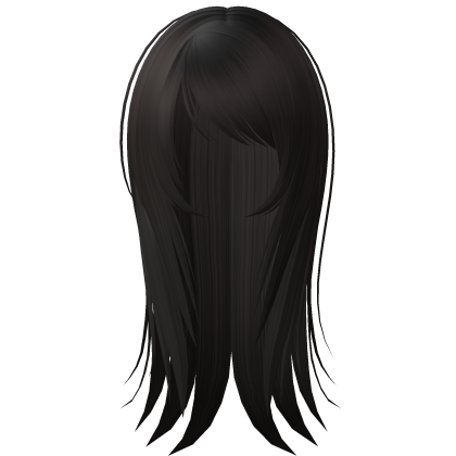 ☆ emo scene messy wispy long hair dark brown