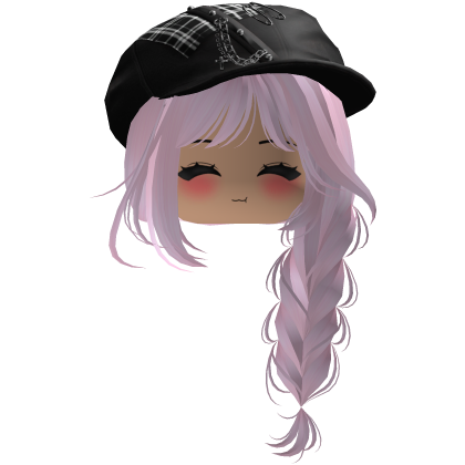fluffy Y2K emo hair cute pretty braids (pink) Roblox item