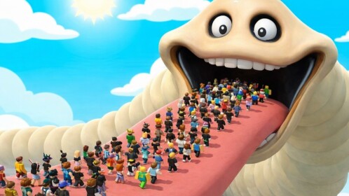 Jump Into Scary Worm
