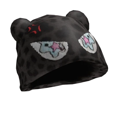 Y2K Black Leopard Bear Beanie | Roblox Item - Rolimon's
