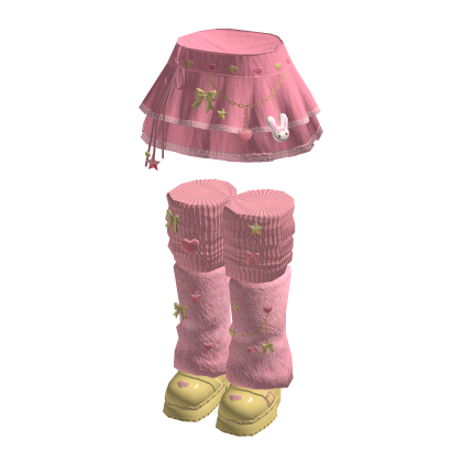 Pink Skirt with Boots