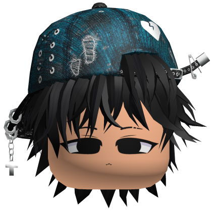 Emo Messy Hair w/Face Roblox item