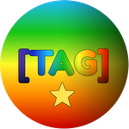 ไอคอนทางการของ Game Pass Unique designer: วงกลมสีรุ้งมีข้อความ TAG สีน้ำเงิน เขียว เหลือง และแดง พร้อมรูปดาวสีเหลืองด้านล่าง