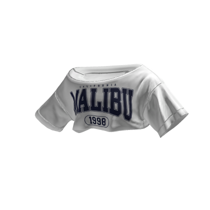 Off Shoulder Crop Tee Malibu (White) thumbnail