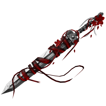 Silver Red Ribbon Great Sword With Flowers