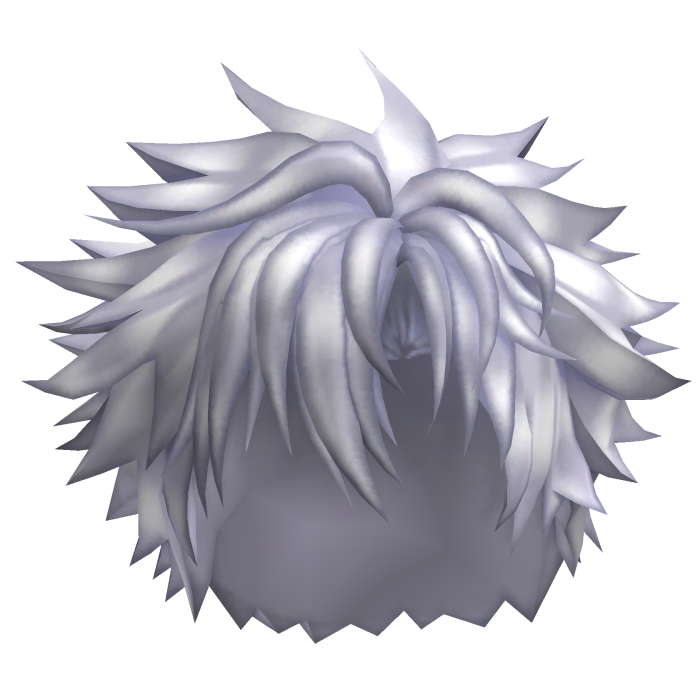 Messy White Hair w/ Silver Blue Gem King Crown 