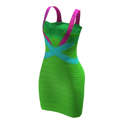 Classy Luxury Bandage Dress | Green Combo | Roblox Item - Rolimon's