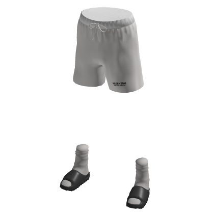Light Grey Essential Shorts w/ Ye Slides