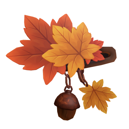 🍂 Autumn Leaf & Acorn Hair Clip