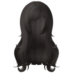 ♡ ꒱ cute long swirly wavy hair dark brown