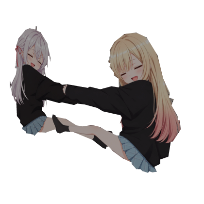 Anime Girls Hug Marin and Ayla