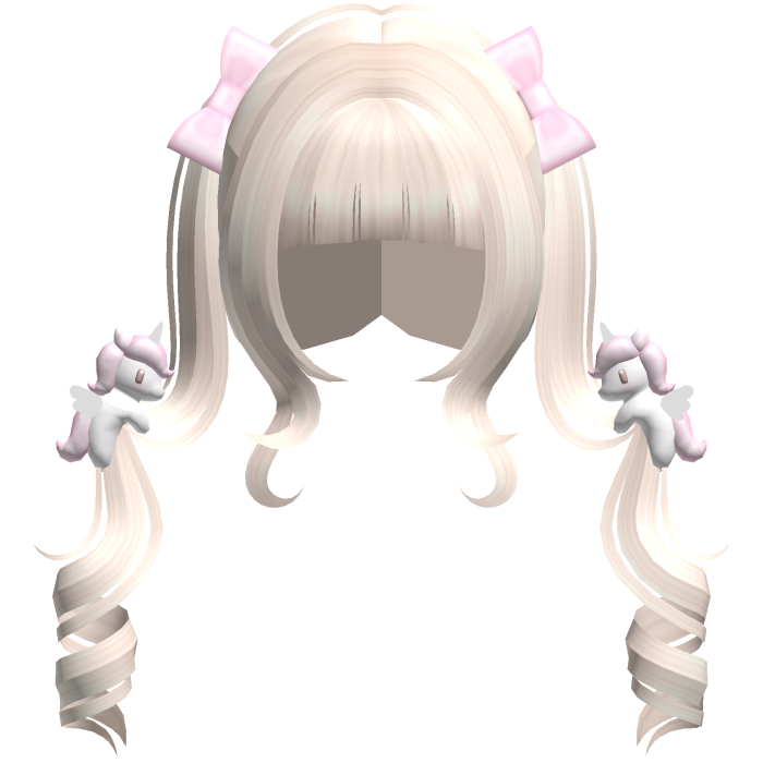 ノ♡ cutecore platinum dreamy unicorn pigtails