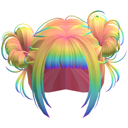 Cute Messy Space Buns (Rainbow) Roblox item