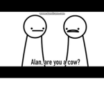 alan, are you a cow? what no! ya me neither.