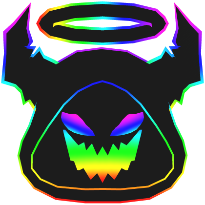 Cartoony Rainbow Hacker Demon Hood