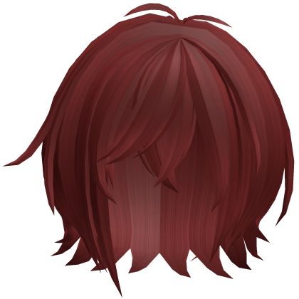 soft messy short dark red hair