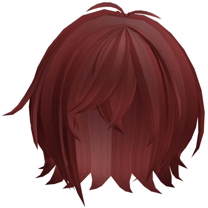 soft messy short dark red hair