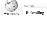 Rickrolling-Wikipedia
